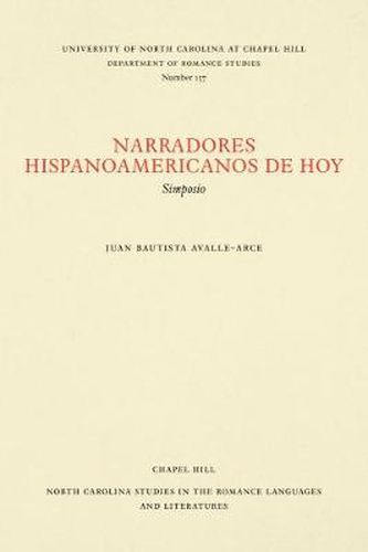 Cover image for Narradores hispanoamericanos de hoy: Simposio