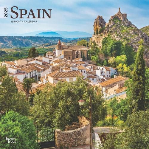 Spain 2025 12 X 24 Inch Monthly Square Wall Calendar Plastic-Free Browntrout Travel Europe Madrid Barcelona