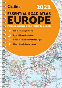 Cover image for Road Atlas Europe 2021 Essential: A4 Spiral