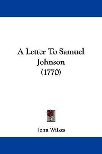 Cover image for A Letter to Samuel Johnson (1770)