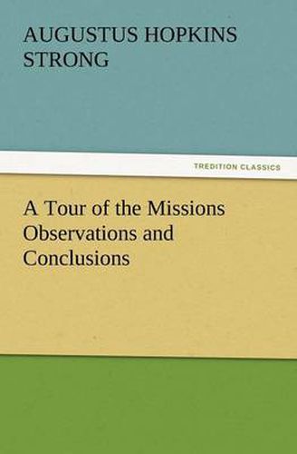 Cover image for A Tour of the Missions Observations and Conclusions