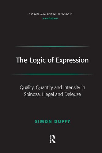 Cover image for The Logic of Expression: Quality, Quantity and Intensity in Spinoza, Hegel and Deleuze