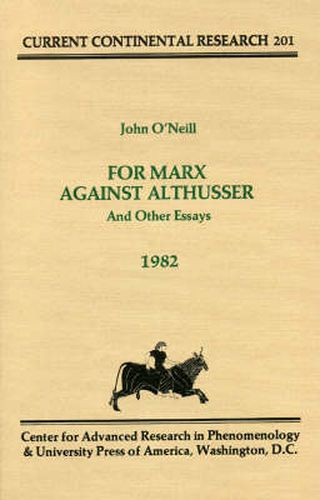 For Marx Against Althusser: And Other Essays, Current Continental Research