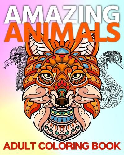 Cover image for Amazing Animals Adult Coloring Book