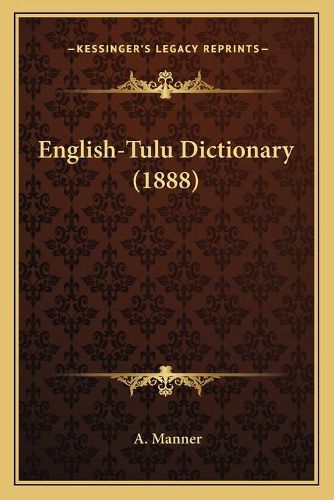 Cover image for English-Tulu Dictionary (1888)