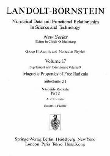 Cover image for Nitroxide Radicals / Nitroxid-Radikale 2