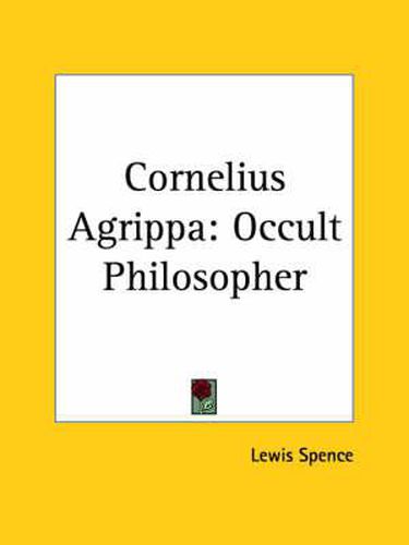 Cover image for Cornelius Agrippa: Occult Philosopher (1921)