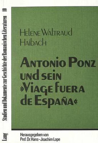 Cover image for Antonio Ponz Und Sein -Viage Fuera de Espana-