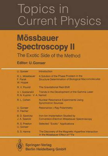 Cover image for Moessbauer Spectroscopy II: The Exotic Side of the Method