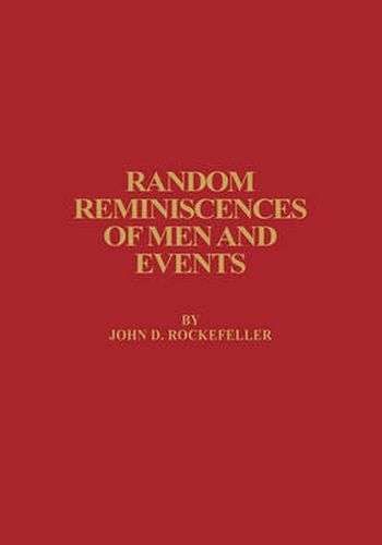 Cover image for Random Reminiscences of Men and Events