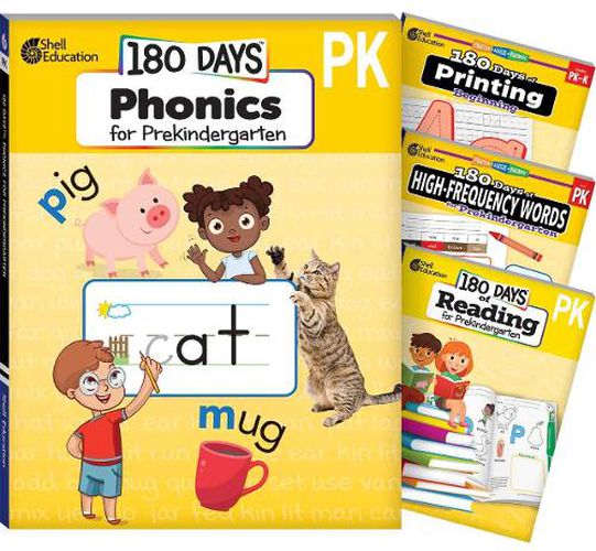 Cover image for 180 Days (TM) Phonics, High-Frequency Words, Reading, and Printing: Prekindergarten: 4-Book Set