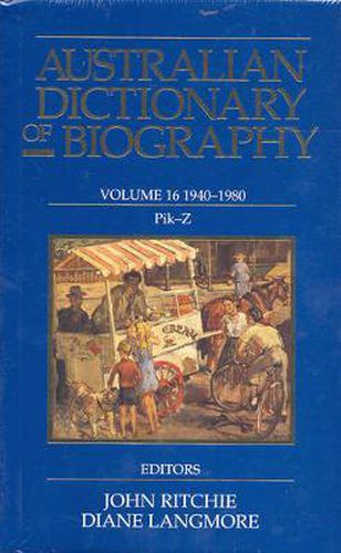 Cover image for Australian Dictionary of Biography V16