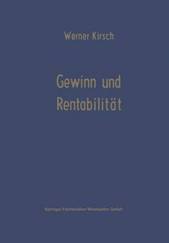 Cover image for Gewinn Und Rentabilitat