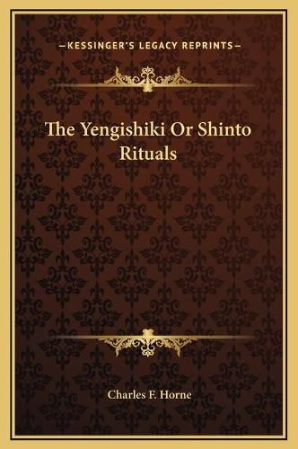 The Yengishiki or Shinto Rituals