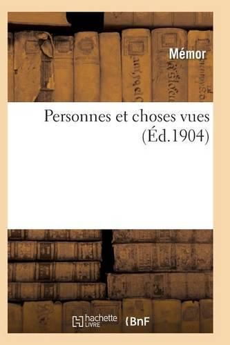 Cover image for Personnes Et Choses Vues