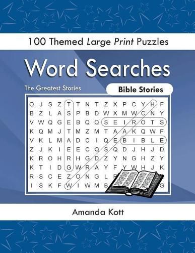 Cover image for Word Searches - Bible Stories: 100 Themed Large Print Puzzles