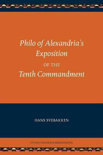 Cover image for Philo of Alexandria's Exposition of the Tenth Commandment