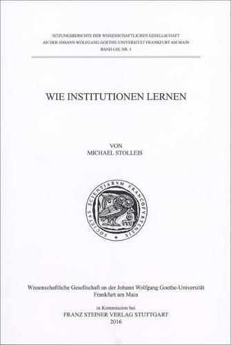 Cover image for Wie Institutionen Lernen