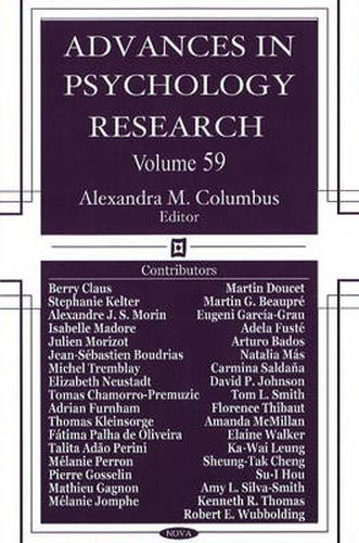 Cover image for Advances in Psychology Research: Volume 59