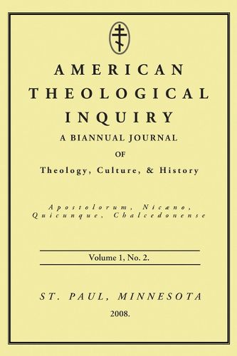 Cover image for American Theological Inquiry, Volume One, Issue Two