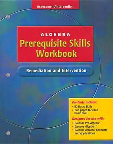 Cover image for Algebra Prerequisite Skills Workbook: Remediation and Intervention