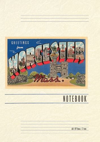 Cover image for Vintage Lined Notebook Greetings from Worcester, Massachusetts