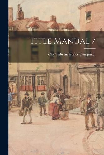 Cover image for Title Manual /