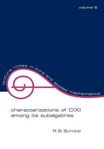 Cover image for Characterization of C(x) among its Subalgebras