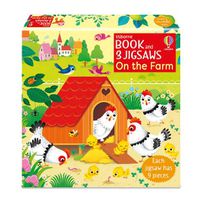 Cover image for Usborne Book and 3 Jigsaws: On the Farm