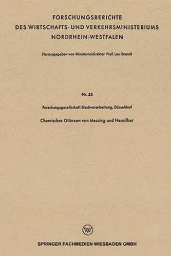 Cover image for Chemisches Glanzen Von Messing Und Neusilber
