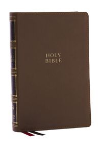 Cover image for NKJV, Compact Center-Column Reference Bible, Brown Leathersoft, Red Letter, Comfort Print (Thumb Indexed)