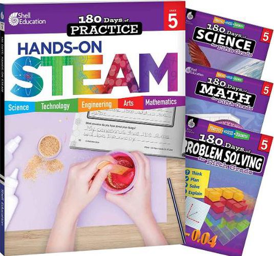 Cover image for 180 Days (TM): STEAM, Science, Math, & Problem Solving Grade 5: 4-Book Set