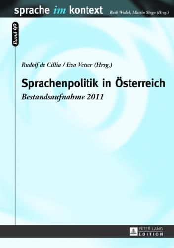 Cover image for Sprachenpolitik in Oesterreich: Bestandsaufnahme 2011