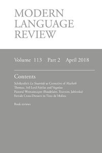 Cover image for Modern Language Review (113: 2) April 2018