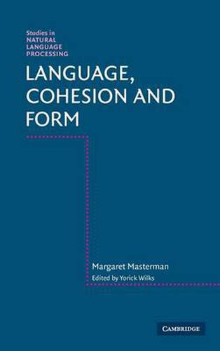 Cover image for Language, Cohesion and Form