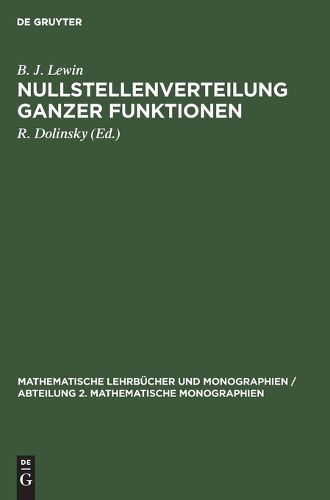 Cover image for Nullstellenverteilung ganzer Funktionen