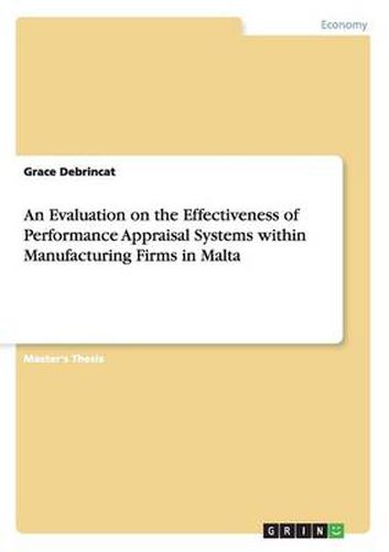 Cover image for An Evaluation on the Effectiveness of Performance Appraisal Systems within Manufacturing Firms in Malta