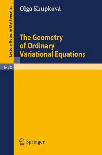 Cover image for The Geometry of Ordinary Variational Equations