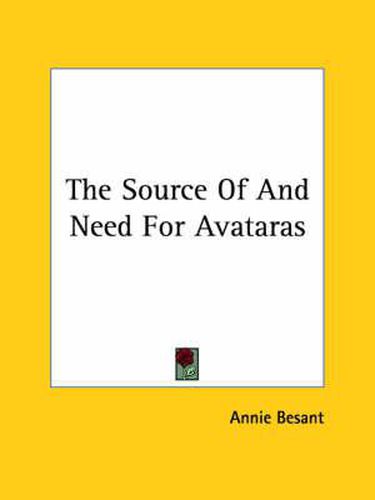 Cover image for The Source of and Need for Avataras