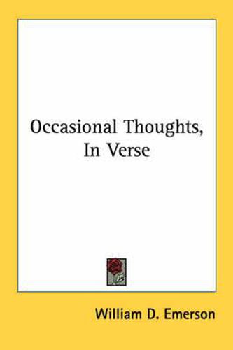 Cover image for Occasional Thoughts, in Verse