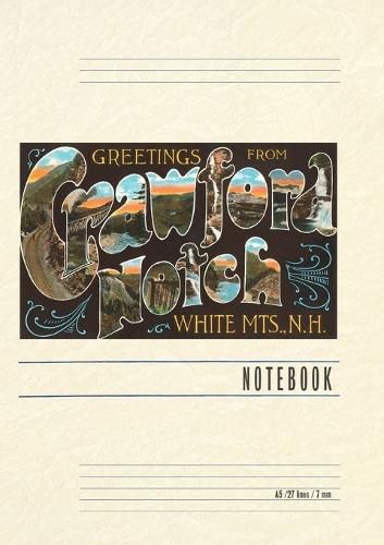 Cover image for Vintage Lined Notebook Greetings from Crawford Notch, White Mountains