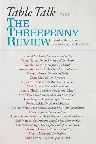 Table Talk: From the Threepenny Review