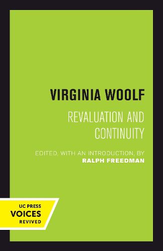 Cover image for Virginia Woolf: Revaluation and Continuity