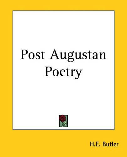 Cover image for Post Augustan Poetry