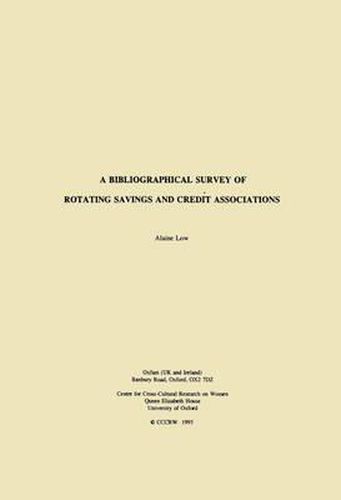 Cover image for A Bibliographical Survey of Rotating Savings and Credit Associations