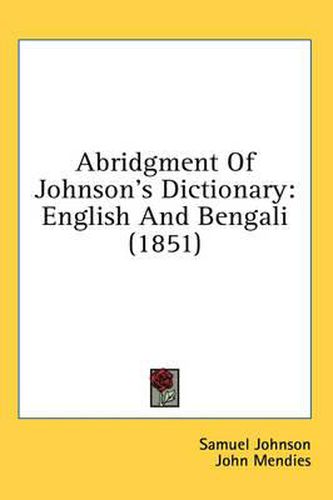 Abridgment of Johnson's Dictionary: English and Bengali (1851)