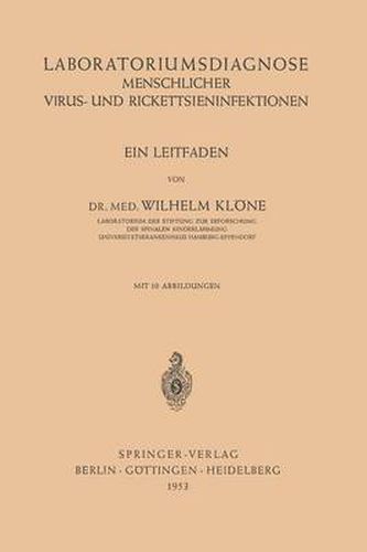 Cover image for Laboratoriumsdiagnose Menschlicher Virus- Und Rickettsieninfektionen: Ein Leitfaden