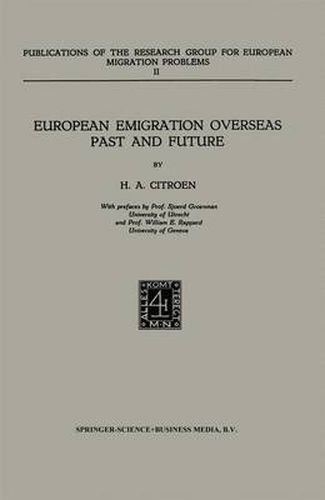 Cover image for European Emigration Overseas Past and Future