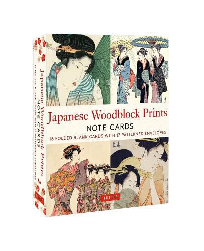 Cover image for Japanese Woodblock Prints, 16 Note Cards: 16 Different Blank Cards with 17 Patterned Envelopes