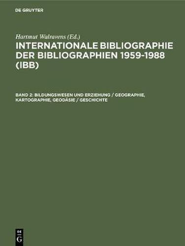 Bildungswesen und Erziehung / Geographie, Kartographie, Geodasie / Geschichte